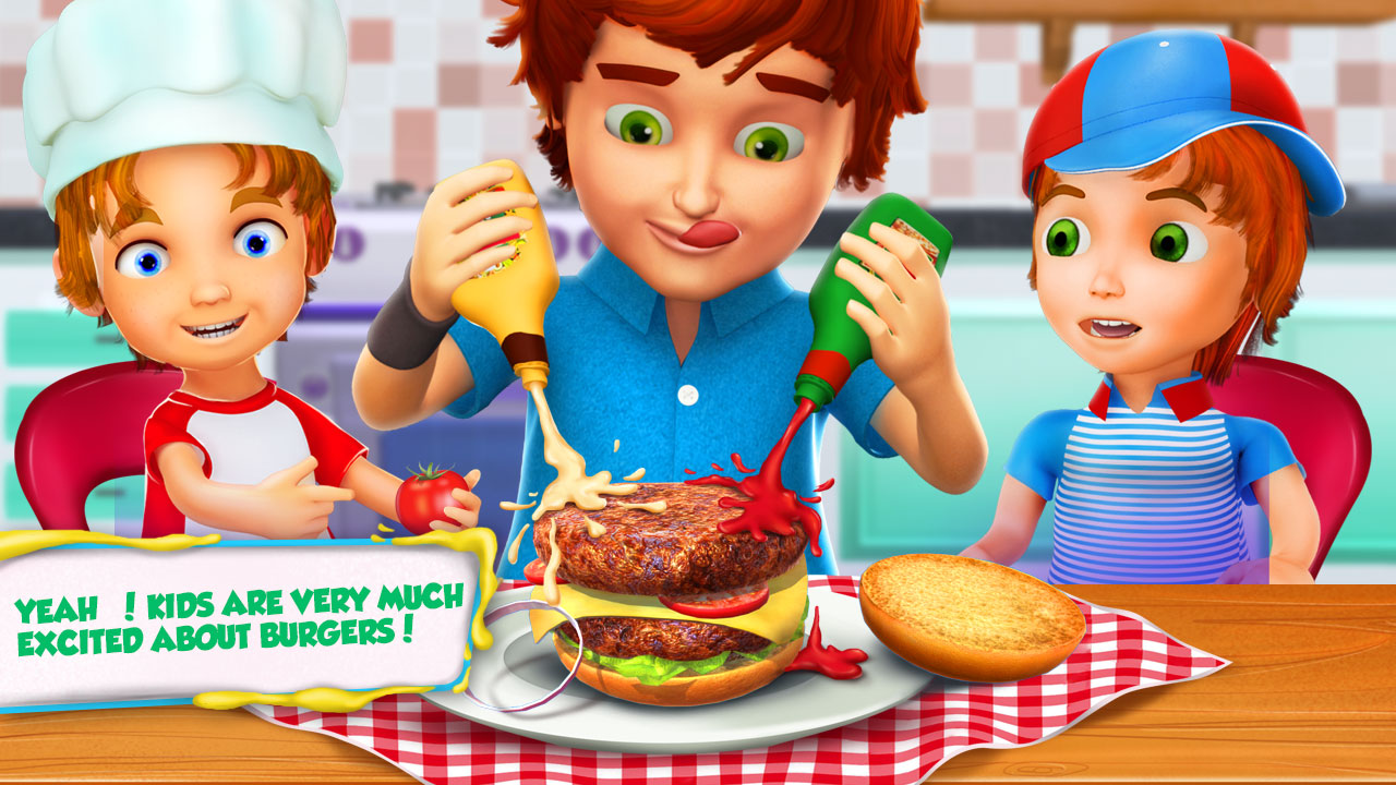バーガーメーカー3Dショップ：キッズランチメーカーゲーム無料